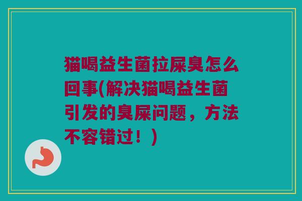 猫喝益生菌拉屎臭怎么回事(解决猫喝益生菌引发的臭屎问题，方法不容错过！)