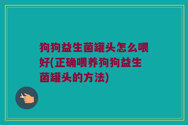 狗狗益生菌罐头怎么喂好(正确喂养狗狗益生菌罐头的方法)