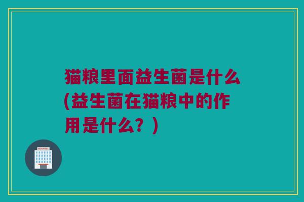 猫粮里面益生菌是什么(益生菌在猫粮中的作用是什么?) 猫粮里面益生菌是什么(益生菌在猫粮中的作用是什么?)