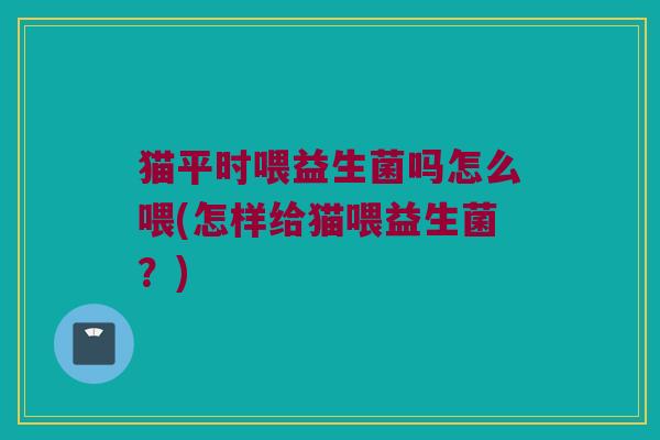 猫平时喂益生菌吗怎么喂(怎样给猫喂益生菌？)