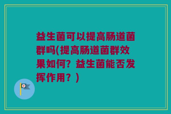 益生菌可以提高肠道菌群吗(提高肠道菌群效果如何？益生菌能否发挥作用？)