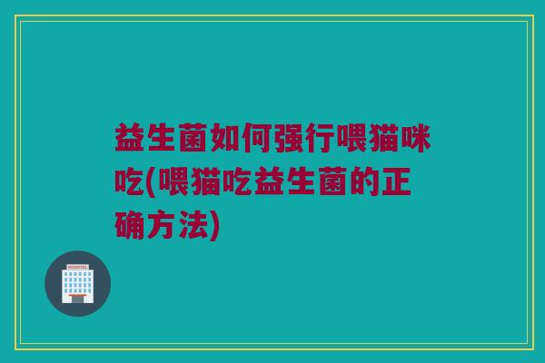 益生菌如何强行喂猫咪吃(喂猫吃益生菌的正确方法)