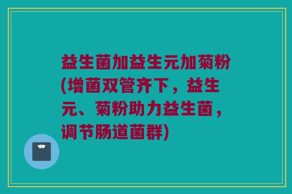 益生菌加益生元加菊粉(增菌双管齐下，益生元、菊粉助力益生菌，调节肠道菌群)