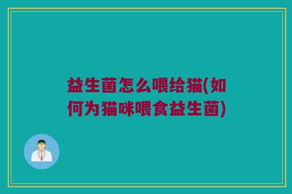 益生菌怎么喂给猫(如何为猫咪喂食益生菌)