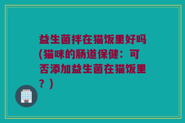 益生菌拌在猫饭里好吗(猫咪的肠道保健：可否添加益生菌在猫饭里？)