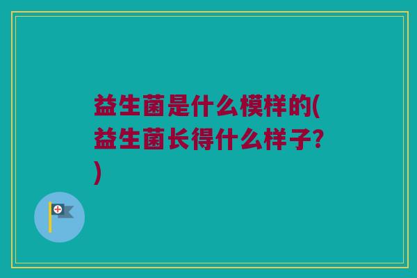 益生菌是什么模样的(益生菌长得什么样子?) 益生菌是什么模样的(益生菌长得什么样子?)