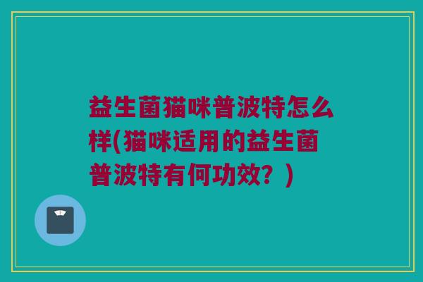 益生菌猫咪普波特怎么样(猫咪适用的益生菌普波特有何功效？)