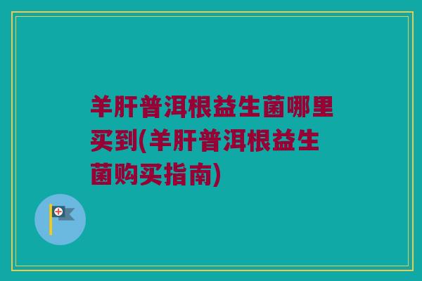 羊肝普洱根益生菌哪里买到(羊肝普洱根益生菌购买指南)