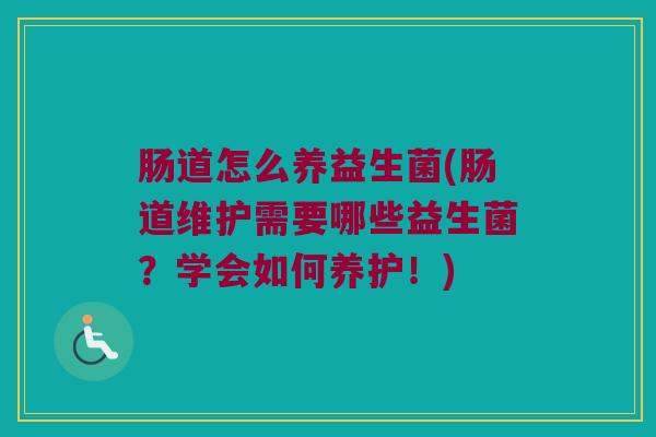 肠道怎么养益生菌(肠道维护需要哪些益生菌？学会如何养护！)