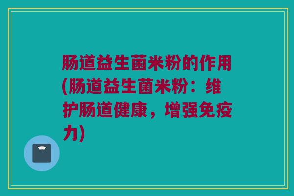 肠道益生菌米粉的作用(肠道益生菌米粉：维护肠道健康，增强免疫力)