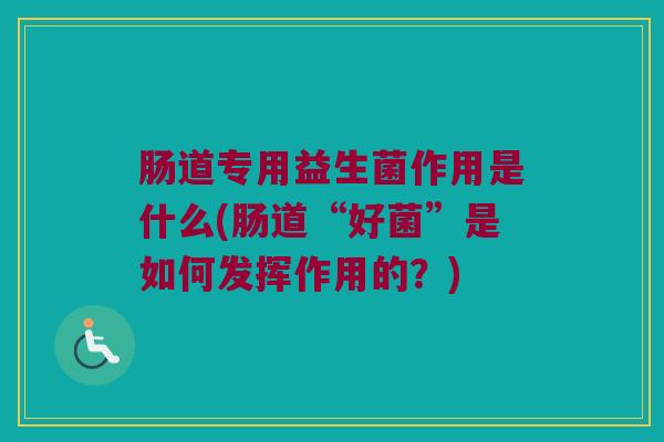 肠道专用益生菌作用是什么(肠道“好菌”是如何发挥作用的？)