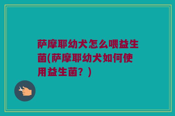 萨摩耶幼犬怎么喂益生菌(萨摩耶幼犬如何使用益生菌？)