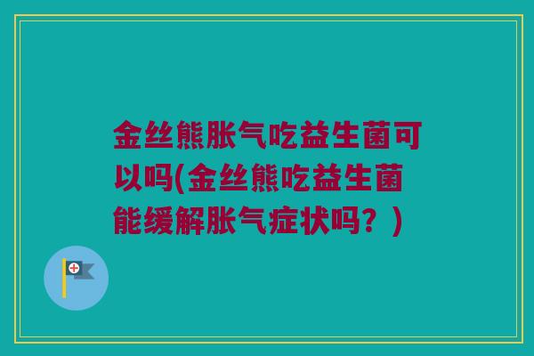 金丝熊胀气吃益生菌可以吗(金丝熊吃益生菌能缓解胀气症状吗？)
