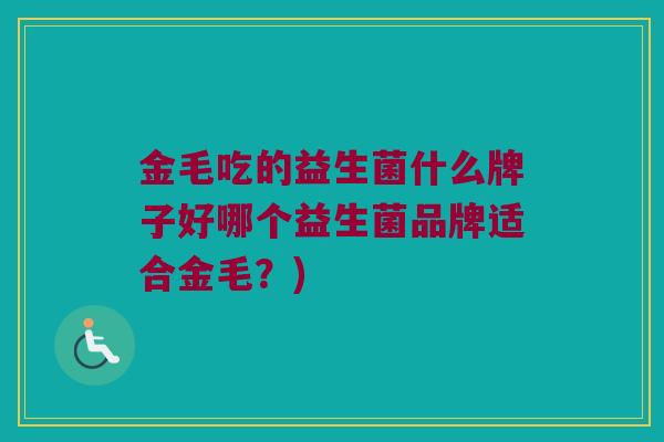 金毛吃的益生菌什么牌子好哪个益生菌品牌适合金毛？)