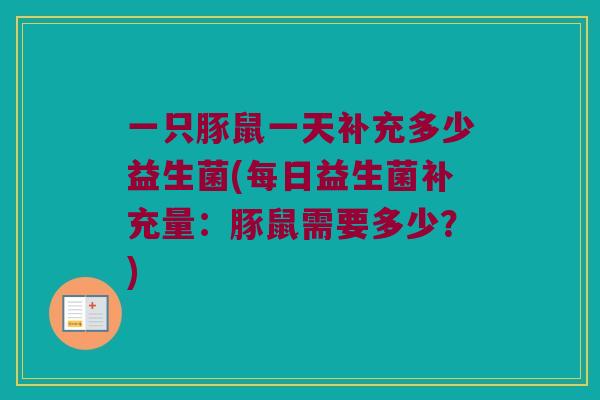 一只豚鼠一天补充多少益生菌(每日益生菌补充量：豚鼠需要多少？)