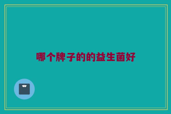 哪个牌子的的益生菌好