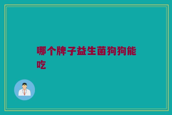 哪个牌子益生菌狗狗能吃