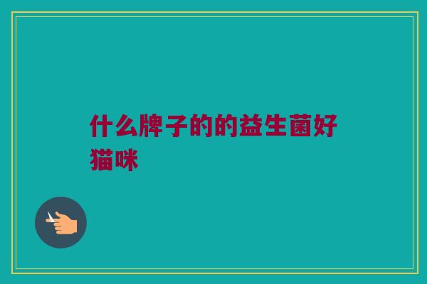 什么牌子的的益生菌好猫咪
