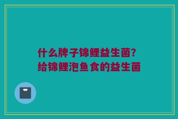 什么牌子锦鲤益生菌？给锦鲤泡鱼食的益生菌