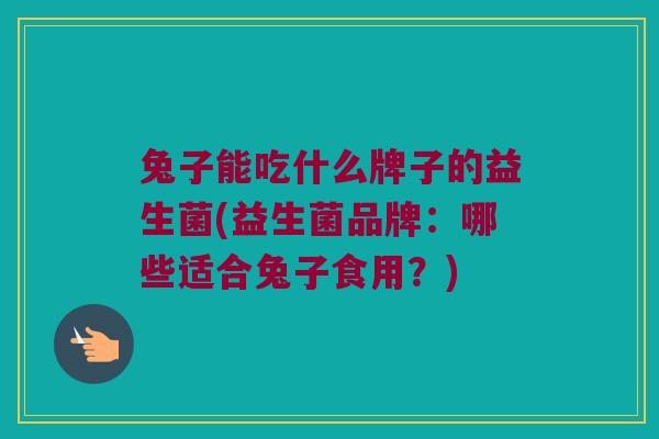 兔子能吃什么牌子的益生菌(益生菌品牌：哪些适合兔子食用？)