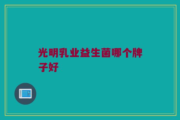 光明乳业益生菌哪个牌子好