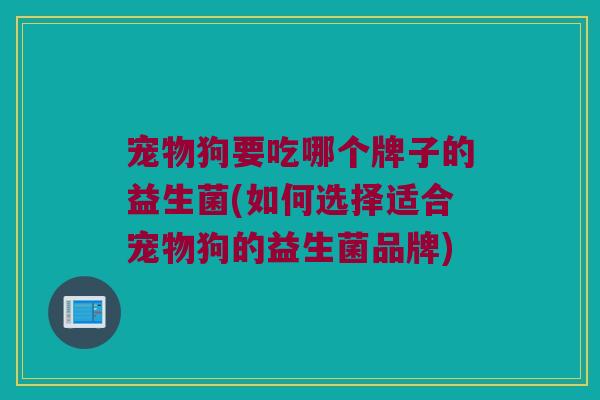 宠物狗要吃哪个牌子的益生菌(如何选择适合宠物狗的益生菌品牌)