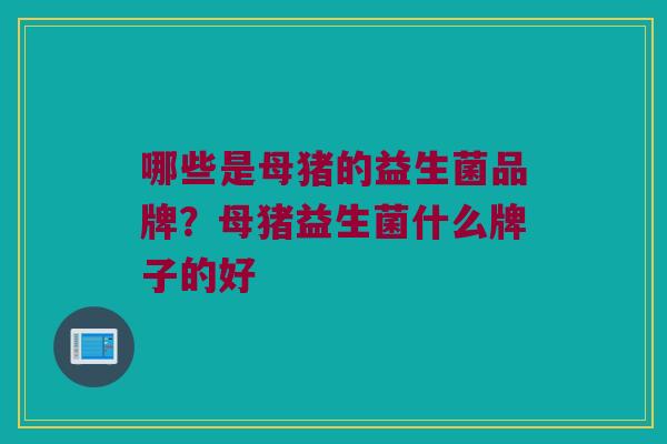 哪些是母猪的益生菌品牌？母猪益生菌什么牌子的好
