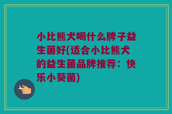 小比熊犬喝什么牌子益生菌好(适合小比熊犬的益生菌品牌推荐：快乐小葵菌)