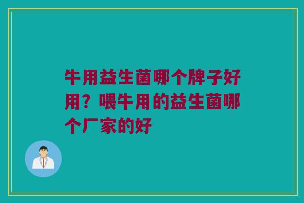 牛用益生菌哪个牌子好用？喂牛用的益生菌哪个厂家的好