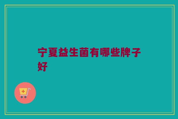 宁夏益生菌有哪些牌子好