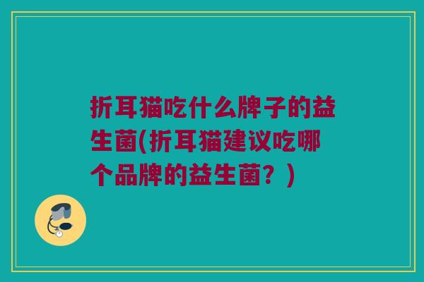 折耳猫吃什么牌子的益生菌(折耳猫建议吃哪个品牌的益生菌？)
