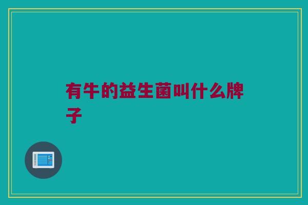 有牛的益生菌叫什么牌子