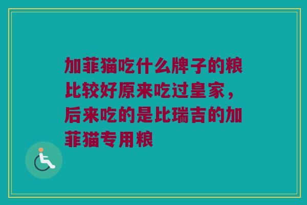 加菲猫吃什么牌子的粮比较好原来吃过皇家,后来吃的是比瑞吉的加菲猫专用粮 加菲猫吃什么牌子的粮比较好原来吃过皇家,后来吃的是比瑞吉的加菲猫专用粮