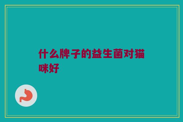 什么牌子的益生菌对猫咪好
