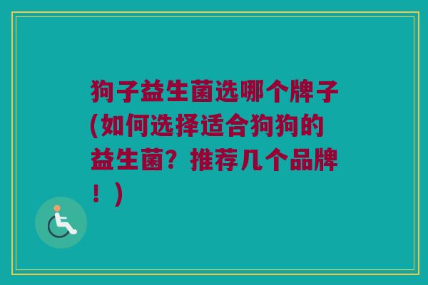 狗子益生菌选哪个牌子(如何选择适合狗狗的益生菌？推荐几个品牌！)