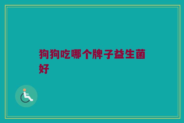 狗狗吃哪个牌子益生菌好