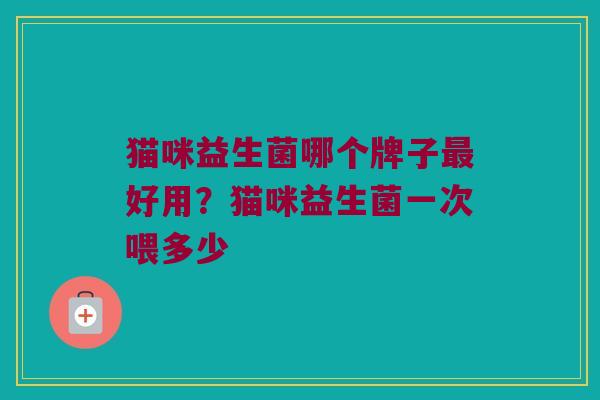 猫咪益生菌哪个牌子最好用？猫咪益生菌一次喂多少