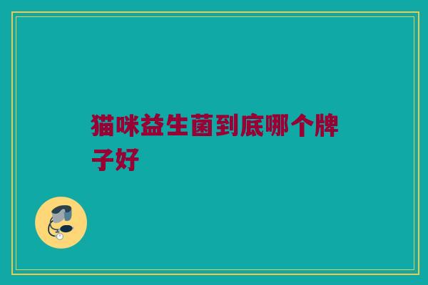 猫咪益生菌到底哪个牌子好