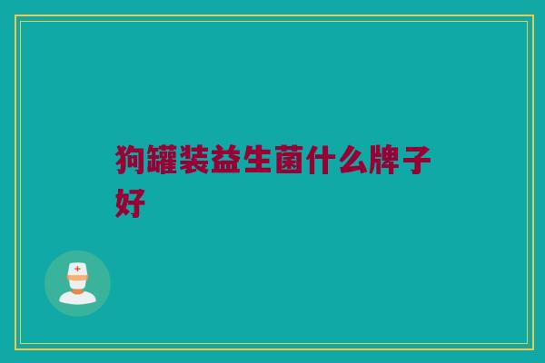 狗罐装益生菌什么牌子好