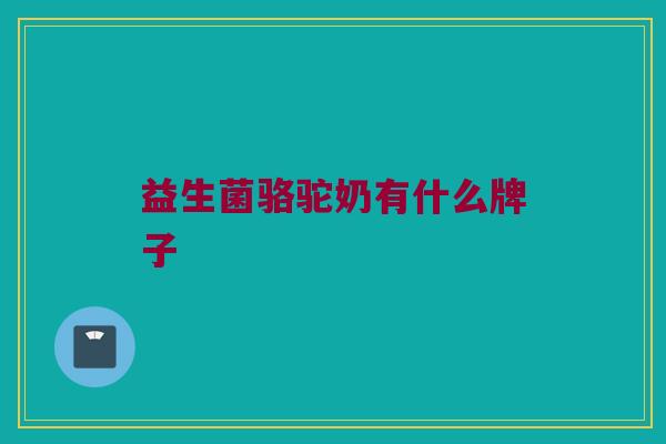益生菌骆驼奶有什么牌子