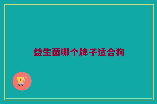 益生菌哪个牌子适合狗