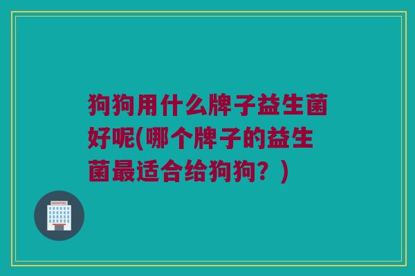 狗狗用什么牌子益生菌好呢(哪个牌子的益生菌最适合给狗狗？)