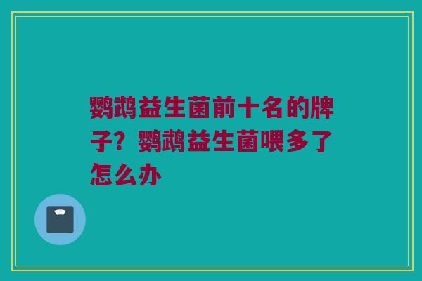 鹦鹉益生菌前十名的牌子？鹦鹉益生菌喂多了怎么办