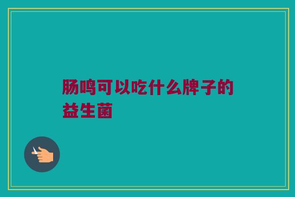 肠鸣可以吃什么牌子的益生菌