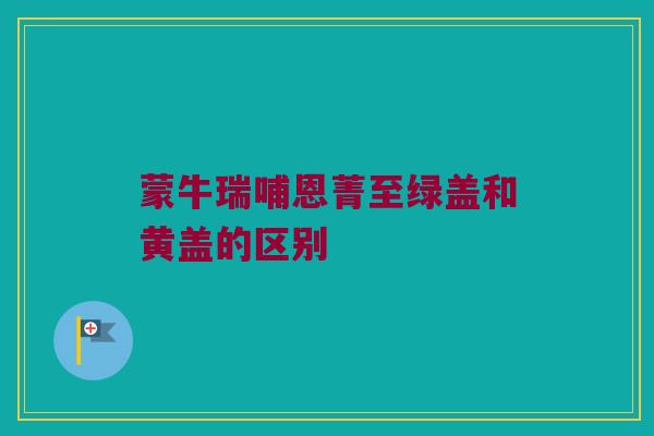 蒙牛瑞哺恩菁至绿盖和黄盖的区别