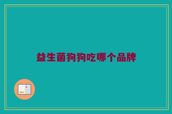 益生菌狗狗吃哪个品牌