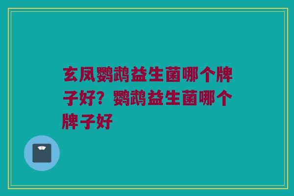 玄凤鹦鹉益生菌哪个牌子好？鹦鹉益生菌哪个牌子好