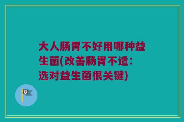 大人肠胃不好用哪种益生菌(改善肠胃不适：选对益生菌很关键)