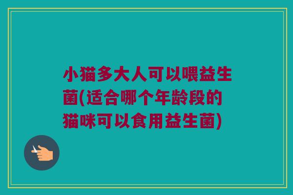 小猫多大人可以喂益生菌(适合哪个年龄段的猫咪可以食用益生菌)