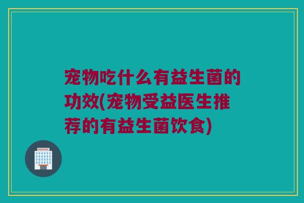 宠物吃什么有益生菌的功效(宠物受益医生推荐的有益生菌饮食)